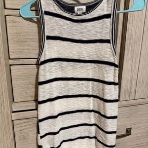 BKE Women's Classic Striped Tank Top - Black and Cream